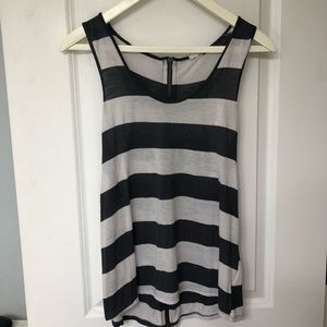 Urban outfitters stripe racerback tank w/back zip